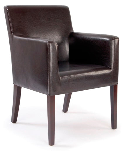 AVANSYS Metro Leather Effect Cubed Armchair - Brown