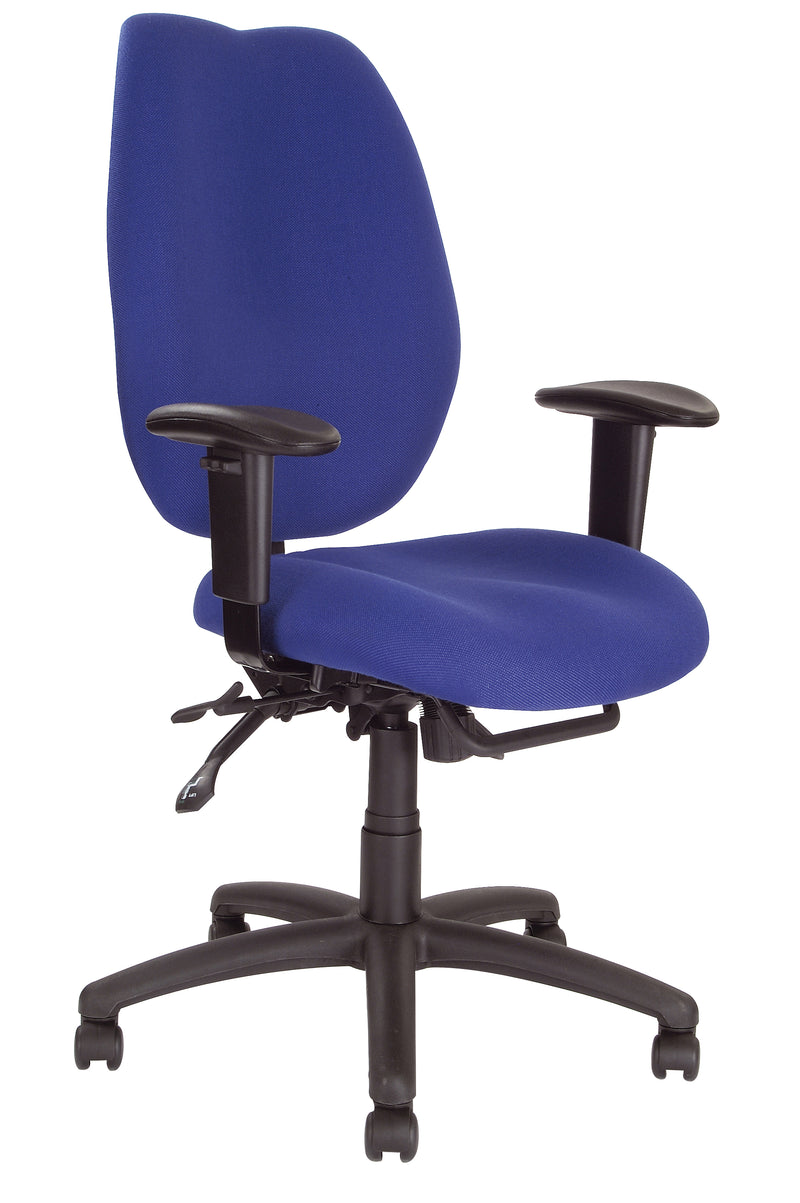 AVANSYS Thames Ergonomic High Back Multi-Function Operator Chair with Adjustable Arms - Blue