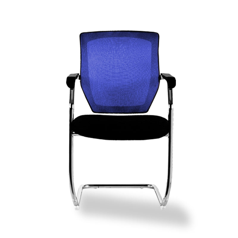 AVANSYS Delta-C Cantilever Framed Meeting/Visitors Armchair with Sculptured Mesh Back - Blue