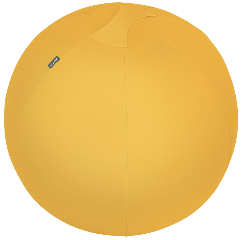 Leitz Active Sitting Ball, Ergonomic Design, 65cm Dia, Includes 100% Cotton Cover, Inner Ball, Hand Air Pump & 2 x Plugs, Ergo Cosy Range, Warm Yellow