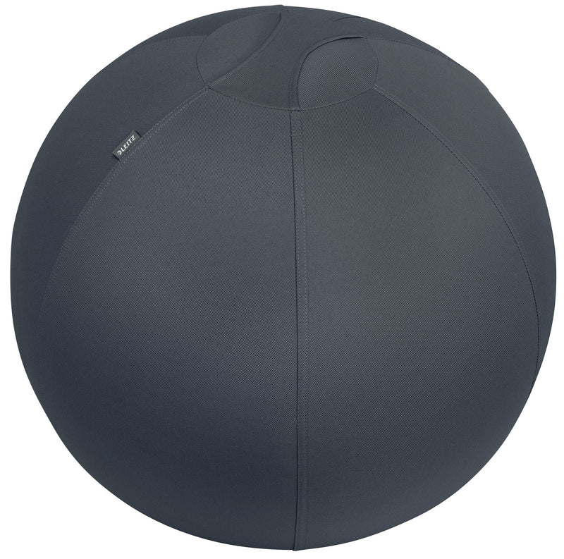 Leitz Active Sitting Ball, Ergonomically Designed, 65cm Diameter, Includes Fabric Ball Cover, Hand Air Pump & 2 x Plugs, Ergo Cosy Range, Velvet Grey