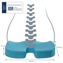 Leitz Seat Cushion, Padded Support, Relieves Spinal Pressure, Neck & Back Pain, Fabric Cover With Inner Foam Material, Ergo Cosy Range, Calm Blue