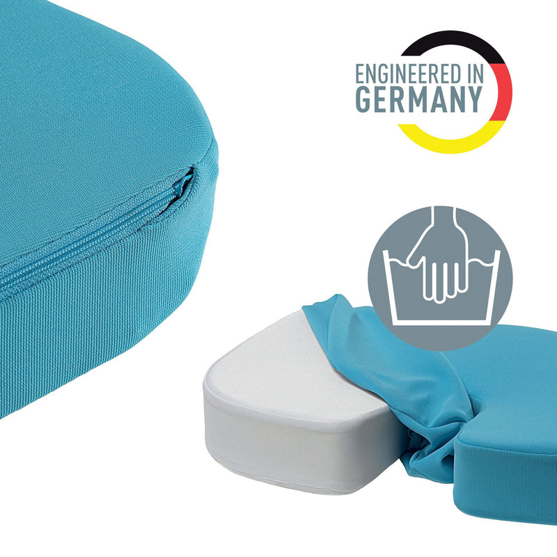 Leitz Seat Cushion, Padded Support, Relieves Spinal Pressure, Neck & Back Pain, Fabric Cover With Inner Foam Material, Ergo Cosy Range, Calm Blue