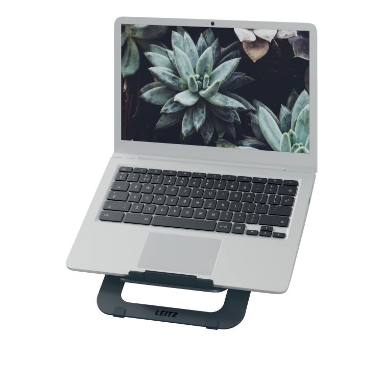 Leitz Ergo Aluminium Ultra-Flat Adjustable Laptop Stand, Dark Grey