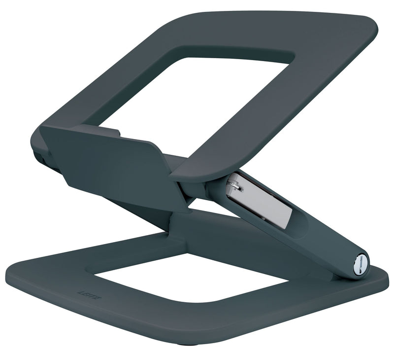 Leitz Ergo Adjustable Multi-Angle Laptop Stand, 80% Recycled Plastic, Dark Grey