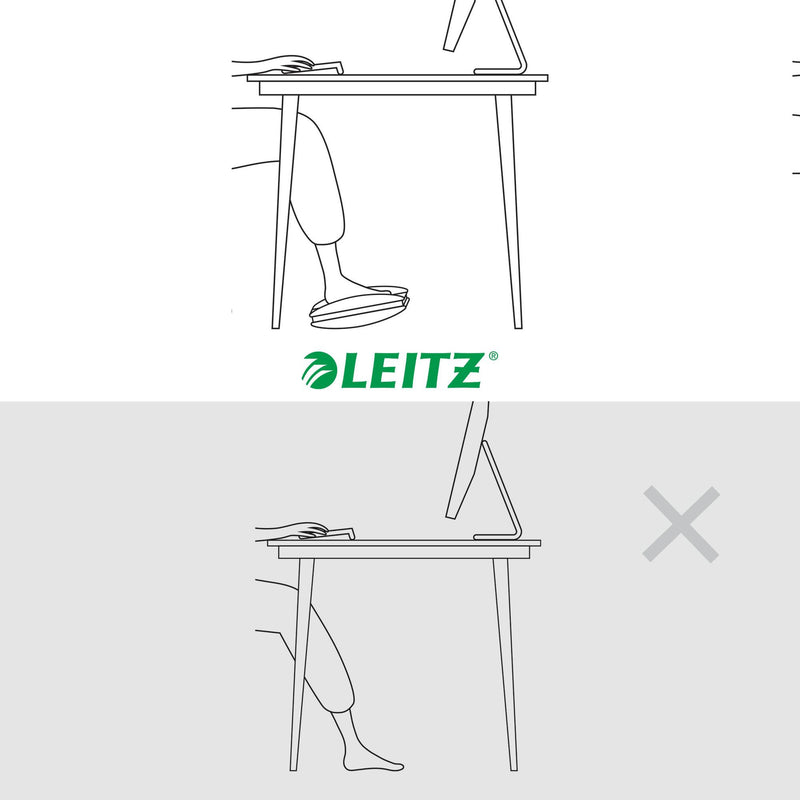 Leitz Ergo Adjustable Computer Foot Rest, Two Height Settings, Light Grey/White, 65030085