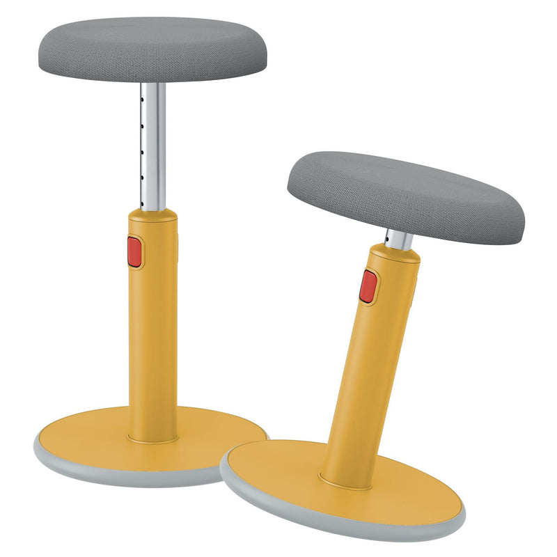 Leitz Active Sit Stand Stool, Height Adjustable Round Swivel Computer Workstation Desk Seat, Ergo Cosy Range, Warm Yellow