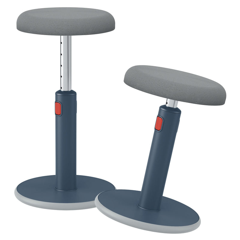 Leitz Active Sit Stand Stool, Height Adjustable Round Swivel Computer Workstation Desk Seat, Ergo Cosy Range, Velvet Grey