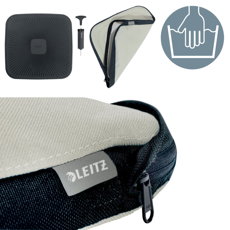 Leitz Ergo Active Wobble Cushion, Ergonomic Seat Cushion, Seat Pad for Improved Ergonomics, Seat Cushion for Office Chair with Grey Cover, 65400085