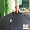 Leitz Ergo Active Sitting Ball, Ergonomically Designed Desk Chair Alternative, 65cm Dia, Inc. Fabric Cover, Hand Pump & 2 Plugs, Velvet Grey, 65420089