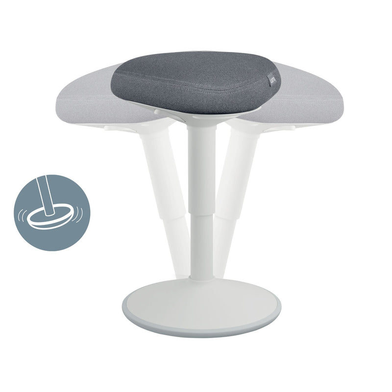 Leitz Ergo Active Sitting Stool with Comfort Seat, Light Grey