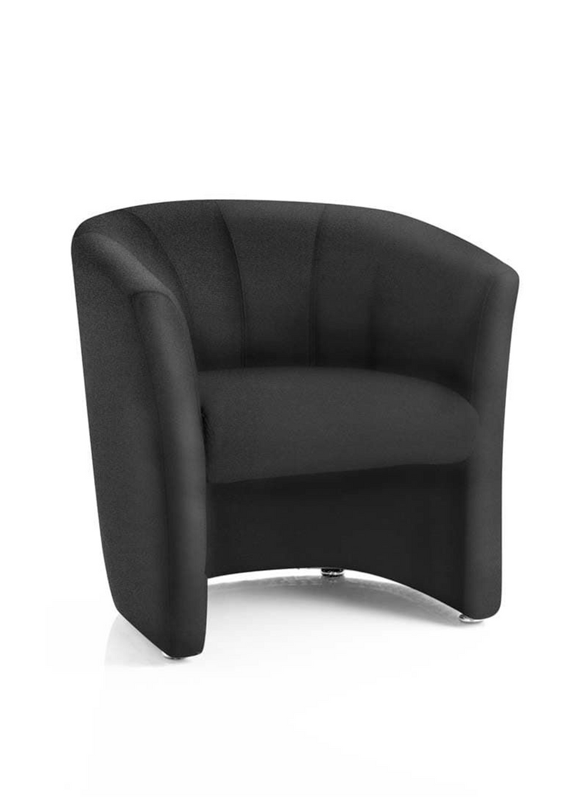 Neo Single Tub Soft Seating Arm Chair - Black Fabric