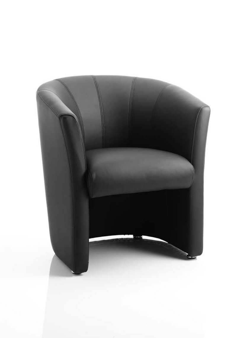 Neo Single Tub Soft Seating Arm Chair - Black Leather