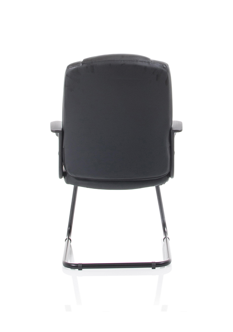 Bella Medium Back Black Bonded Leather Black Frame Cantilever Visitor / Meeting Chair