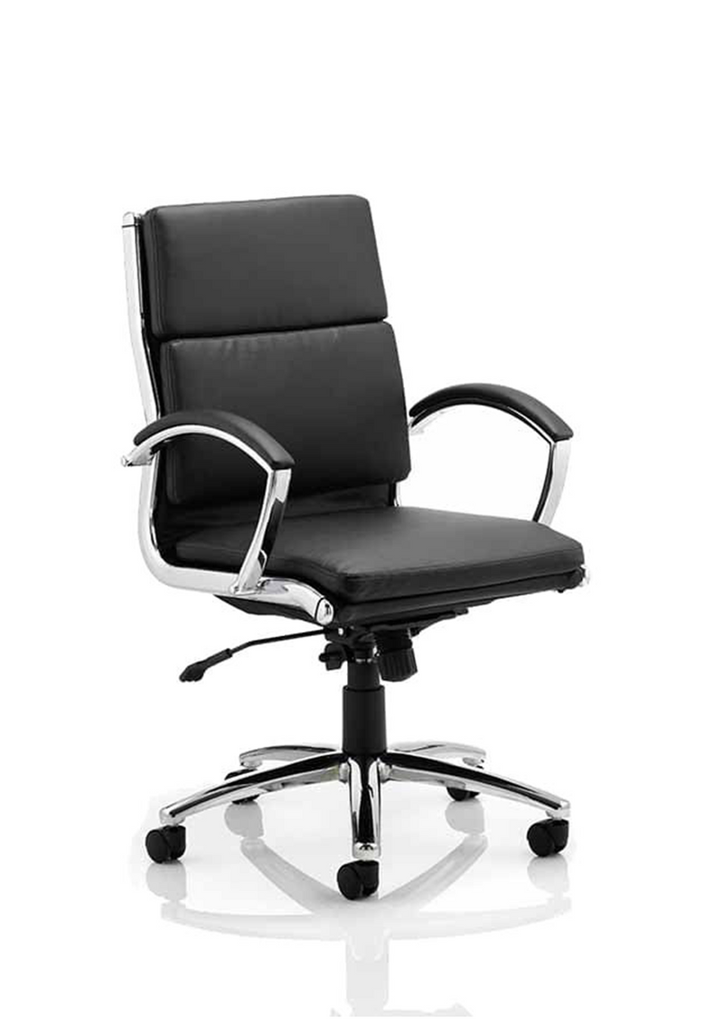 Classic Executive Office Chair with Arms, Medium Back - Black