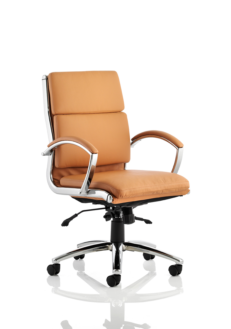 Classic Executive Office Chair with Arms, Medium Back - Tan