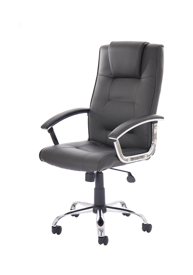 Thrift High Back Executive Black Leather Office Chair with Arms