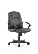 Bella Medium Back Executive Office Chair with Arms - Black Leather