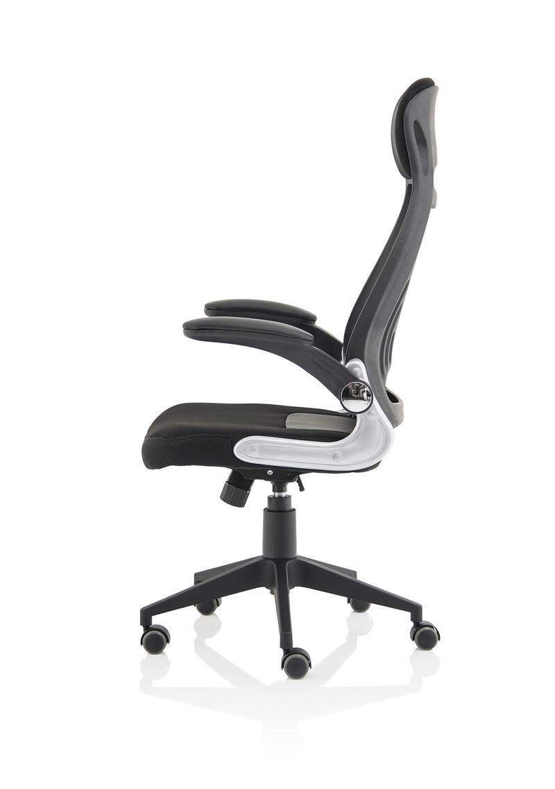 Saturn High Mesh Back Black Executive Office Chair with Arms