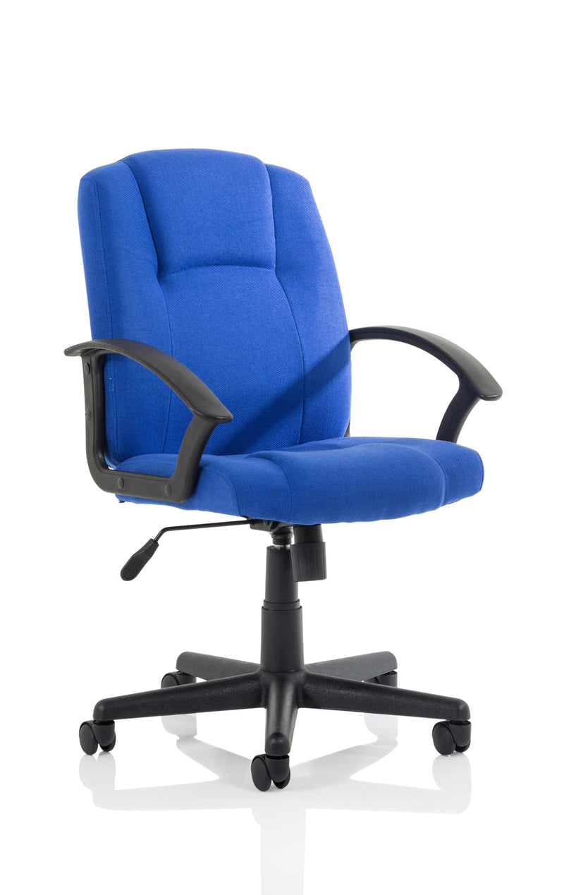 Bella Medium Back Executive Office Chair with Arms - Blue Fabric