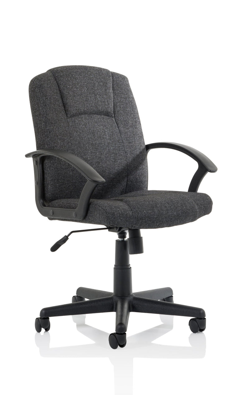 Bella Medium Back Executive Office Chair with Arms - Charcoal Fabric