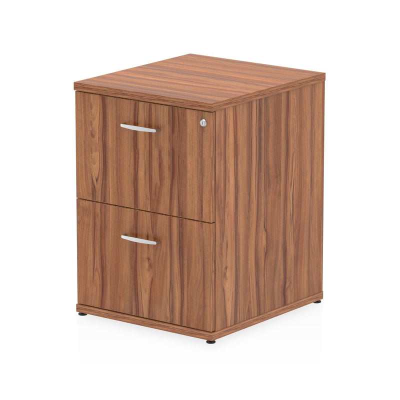 EQUINOX 2-Drawer Wooden Filing Cabinet, WALNUT