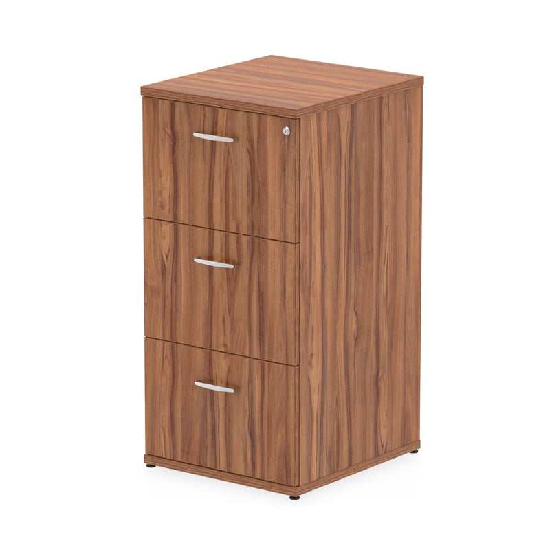 EQUINOX 3-Drawer Wooden Filing Cabinet, WALNUT