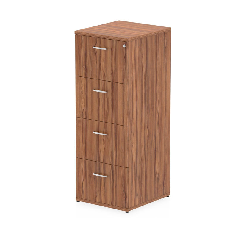 EQUINOX 4-Drawer Wooden Filing Cabinet, WALNUT