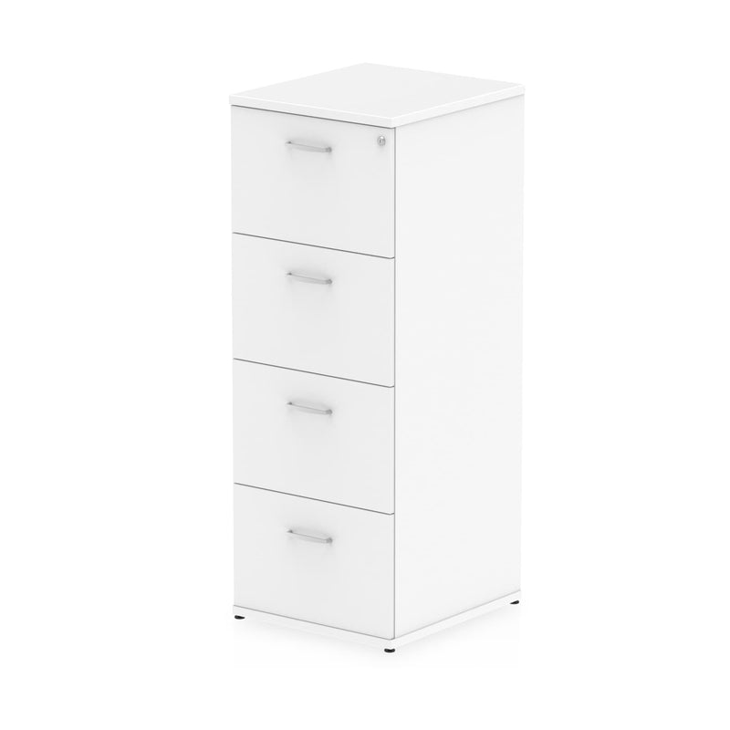 EQUINOX 4-Drawer Wooden Filing Cabinet, WHITE