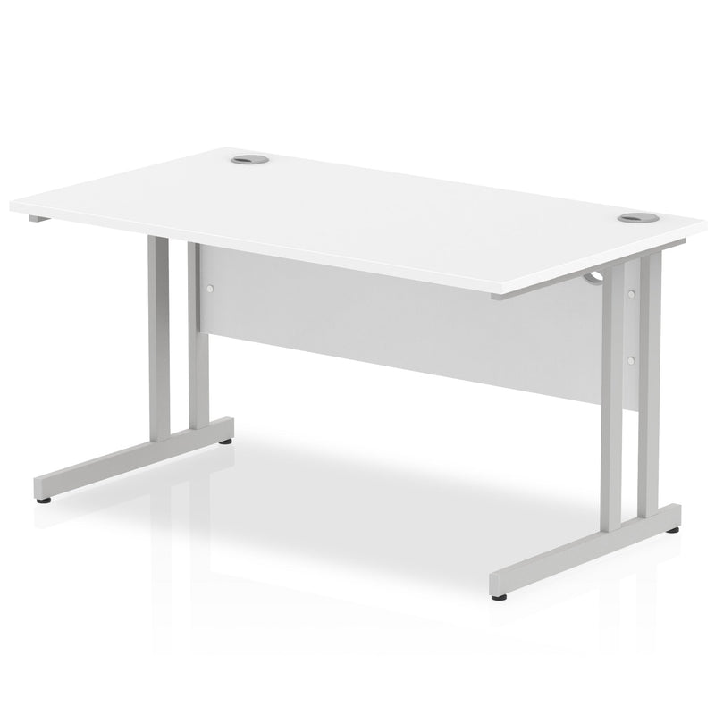 EQUINOX Cantilever Rectangular Desk, 1800mm, WHITE