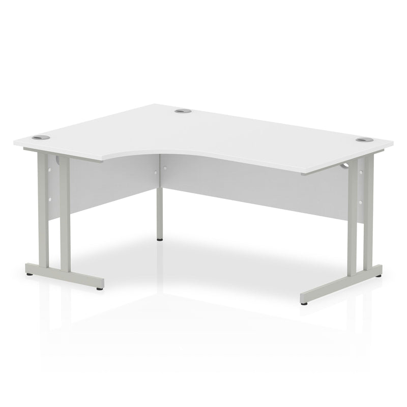 EQUINOX Cantilever Radial Desk, Left-Hand, 1600mm, WHITE