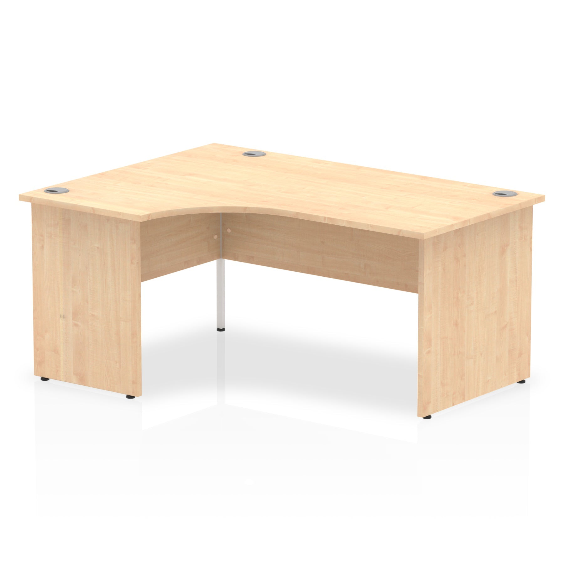 Panel End Radial Corner Desk, Left-Hand, 1800mm, MAPLE | Office Vogue