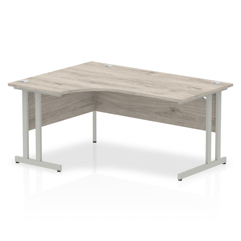 EQUINOX Cantilever Radial Desk, Left-Hand, 1800mm, GREY OAK