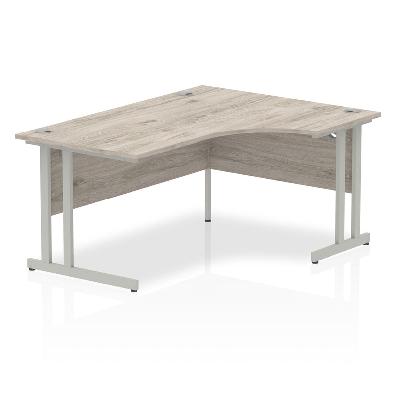 EQUINOX Cantilever Radial Desk, Right-Hand, 1800mm, GREY OAK