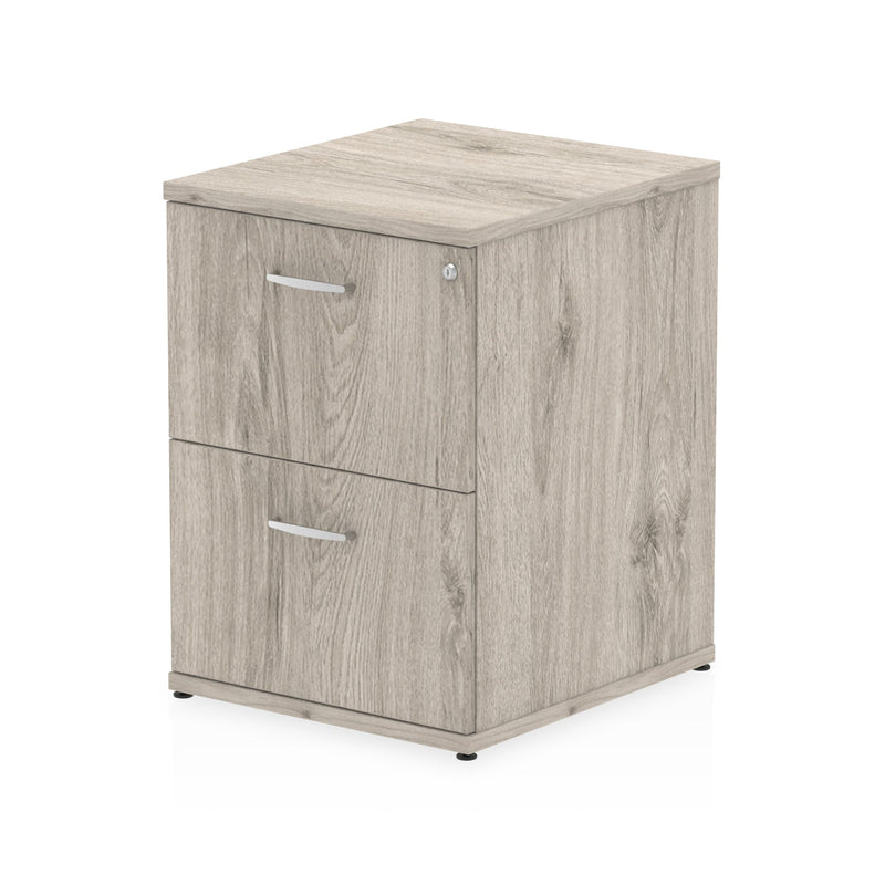 EQUINOX 2-Drawer Wooden Filing Cabinet, GREY OAK