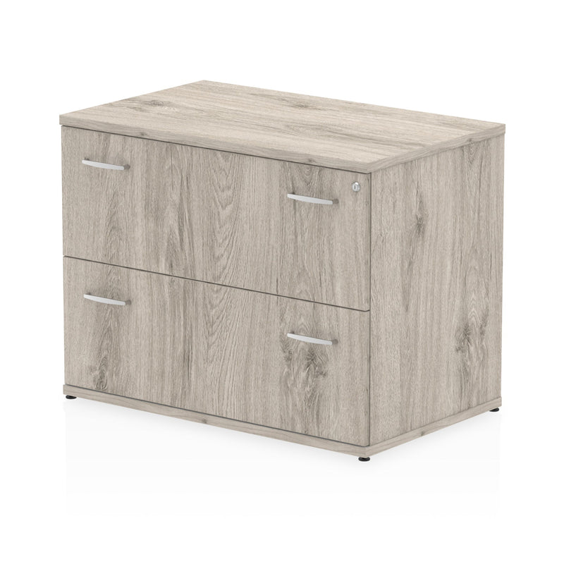 EQUINOX 2-Drawer Wooden Side-Filing Cabinet, GREY OAK