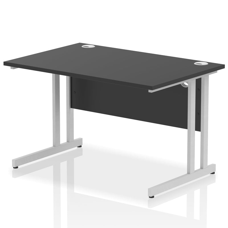 EQUINOX Cantilever Rectangular Desk, 1600mm, BLACK