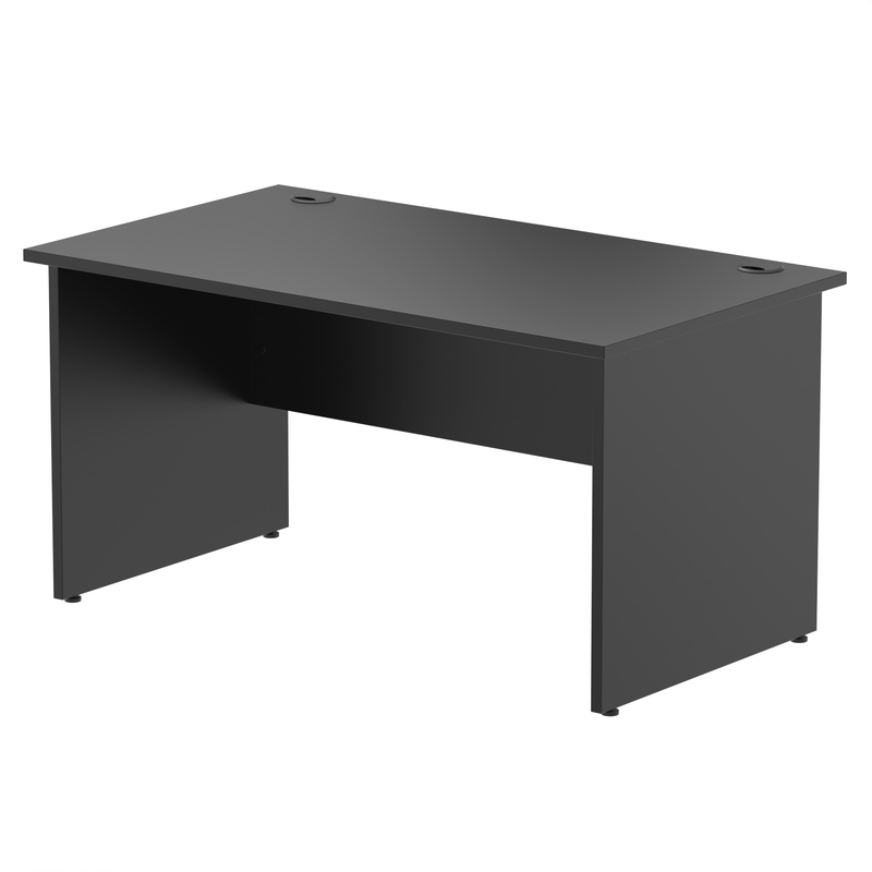 EQUINOX Panel End Rectangular Desk, 1400mm, BLACK