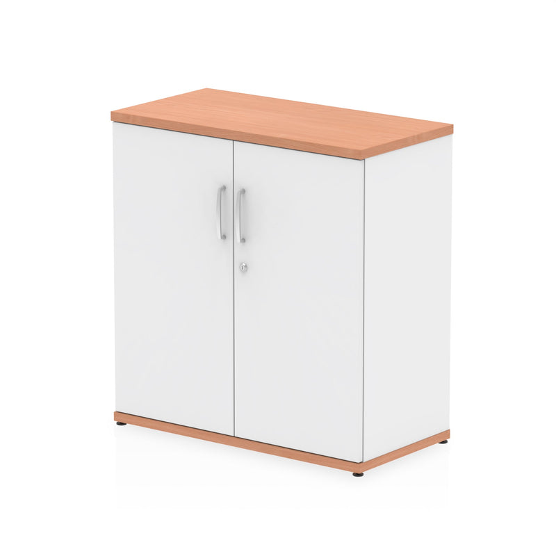 EQUINOX 2-Door Cupboard, Low, Height - 800mm, BEECH & WHITE