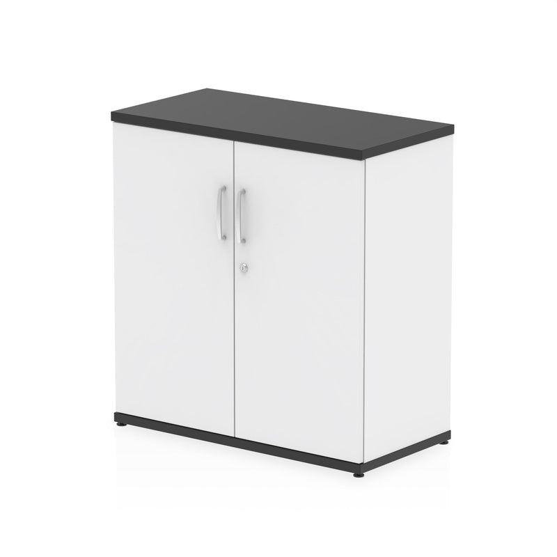 EQUINOX 2-Door Cupboard, Low, Height - 800mm, BLACK & WHITE