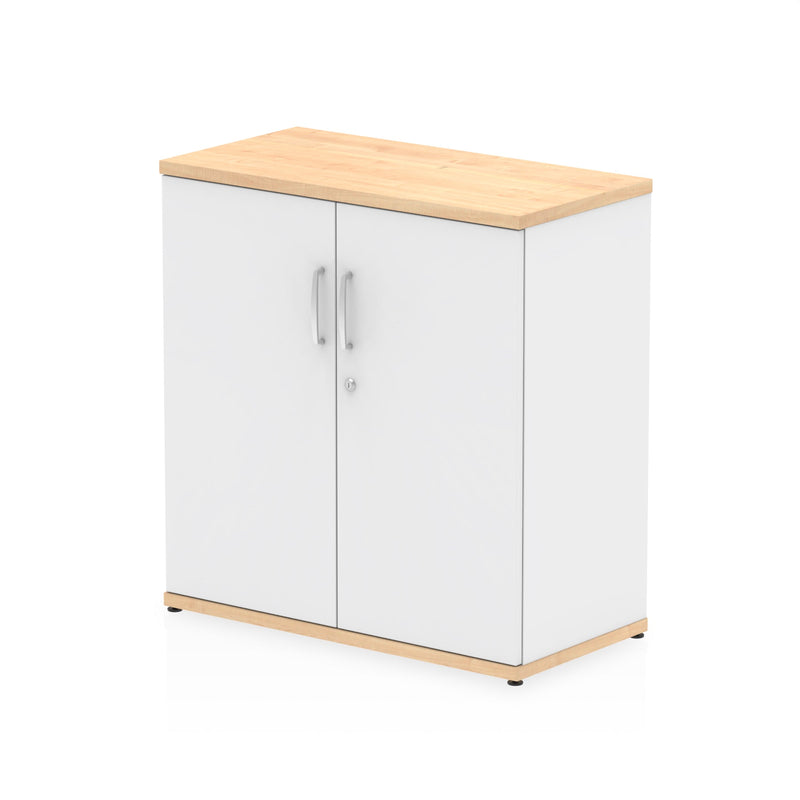 EQUINOX 2-Door Cupboard, Low, Height - 800mm, MAPLE & WHITE