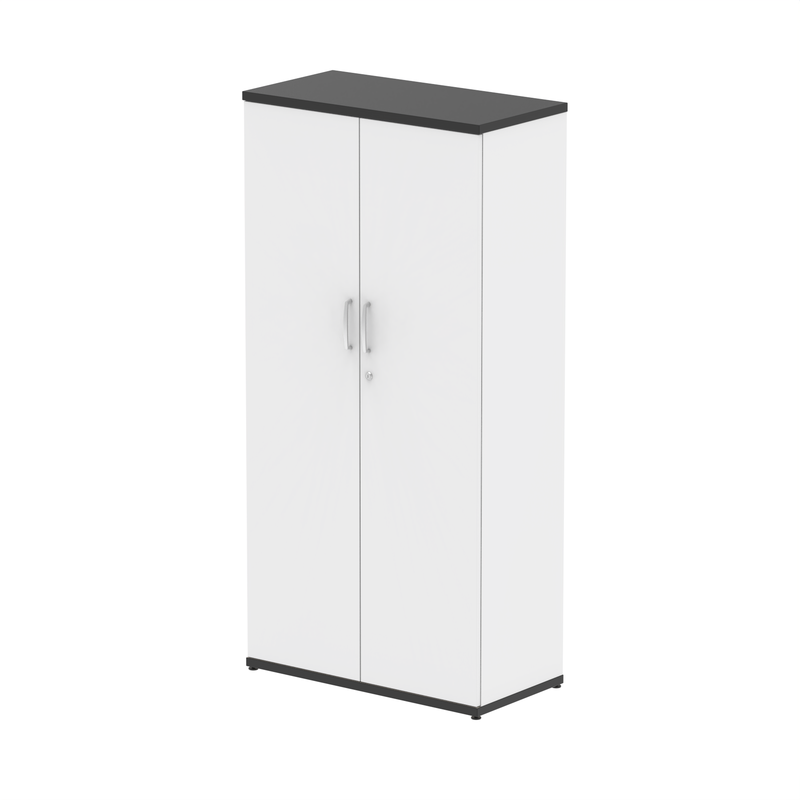 EQUINOX 2-Door Cupboard, Tall, 1600mm, BLACK & WHITE