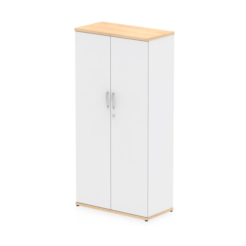 EQUINOX 2-Door Cupboard, Tall, 1600mm, MAPLE & WHITE