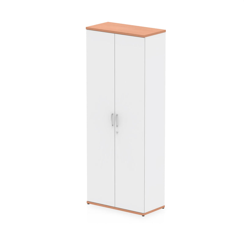 EQUINOX 2-Door Cupboard, Tall, 2000mm, BEECH & WHITE