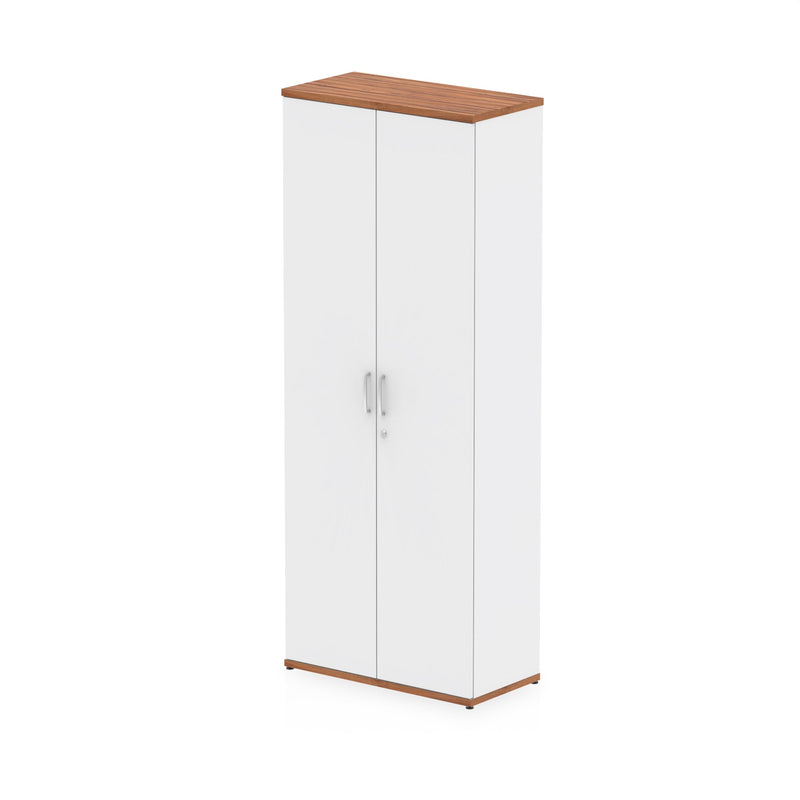 EQUINOX 2-Door Cupboard, Tall, 2000mm, WALNUT & WHITE