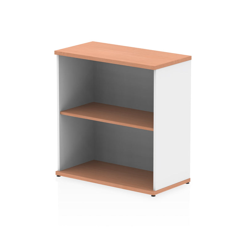 EQUINOX Low Bookcase, 800mm, BEECH & WHITE