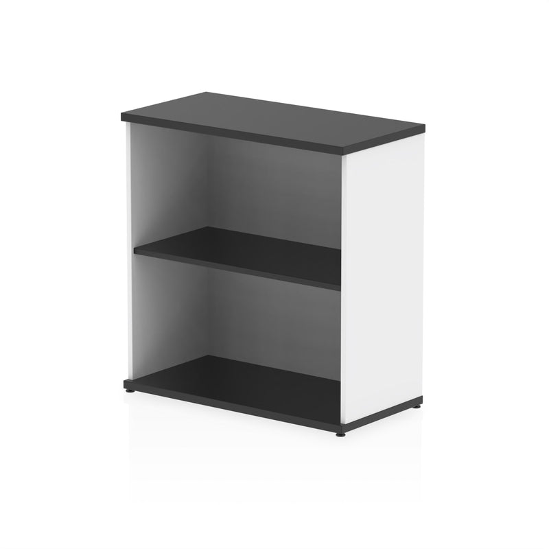 EQUINOX Low Bookcase, 800mm, BLACK & WHITE