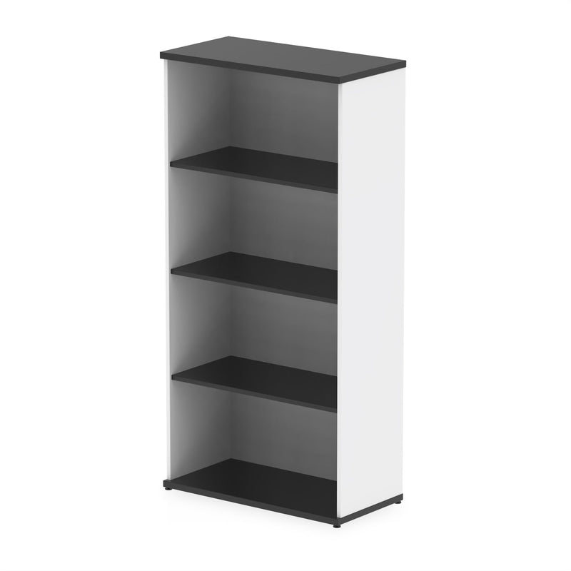 EQUINOX Low Bookcase, 1600mm, BLACK & WHITE