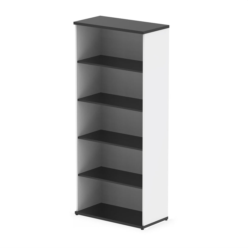 EQUINOX Low Bookcase, 2000mm, BLACK & WHITE