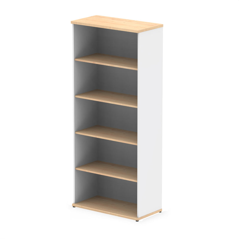 EQUINOX Low Bookcase, 2000mm, MAPLE & WHITE